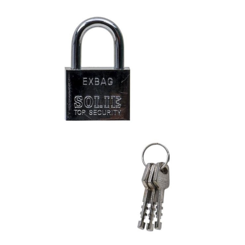 Lacat Patrat Cromat, cu 3 Chei, 50 mm