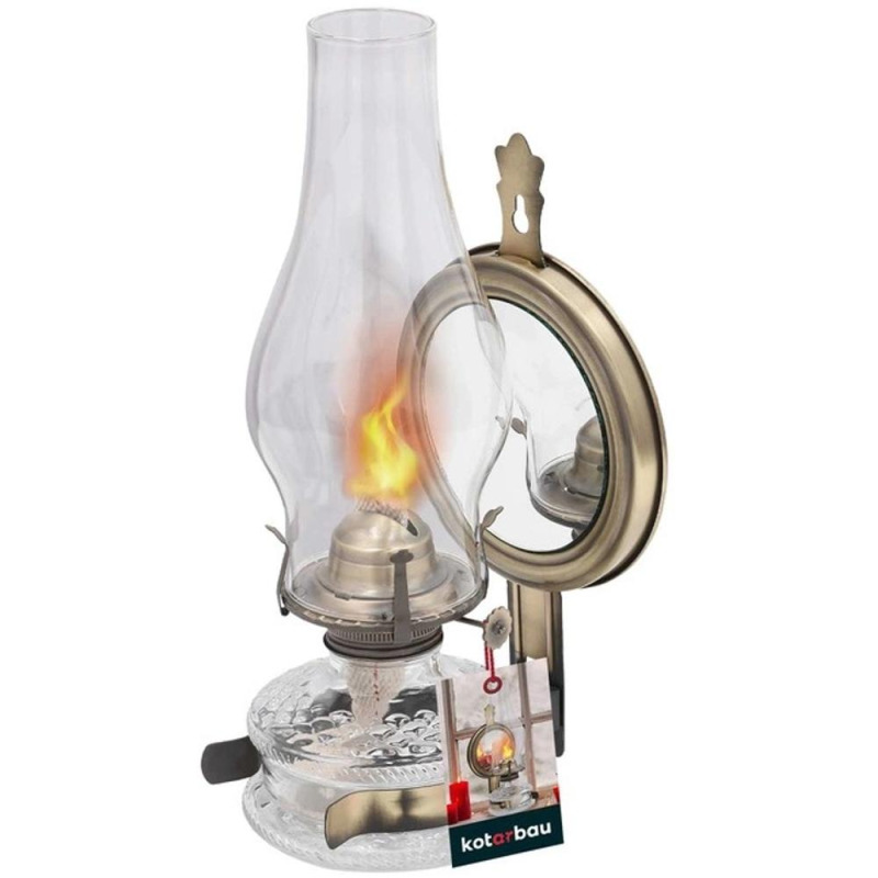 Lampa pentru Ulei Parafinic, Inaltime 30 cm, de Perete, cu Oglinda