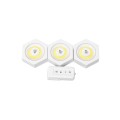 Lampi LED Hexagonale cu Telecomanda Mobila, Autoadezive, 3 Bucati