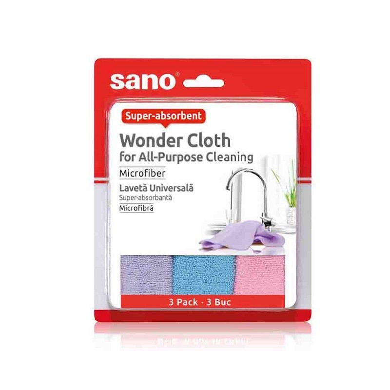 Laveta Universala Microfibra Sano Super Absorbanta 3 Bucati