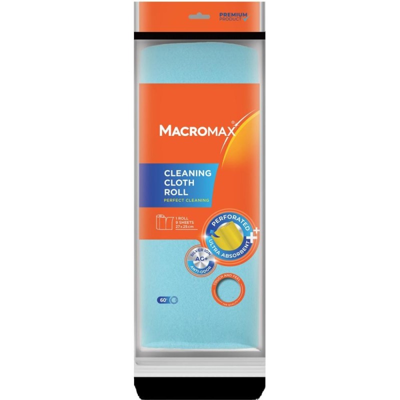 Lavete de Curatare Macromax Anti-Odor, 27 x 25 cm, Rola, 9 Bucati