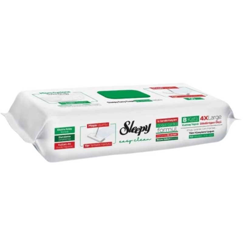 Lavete Umede pentru Pardoseli Sleepy White Soap, 50 Bucati
