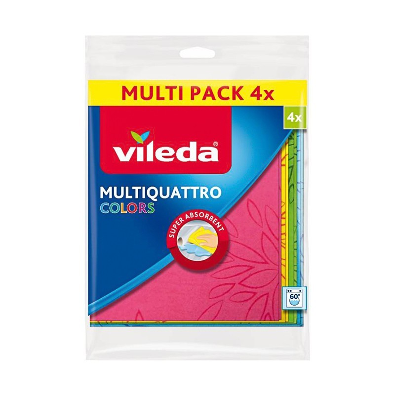 Lavete Universale Microfibra Vileda Multiquatro Colors, 4 Bucati