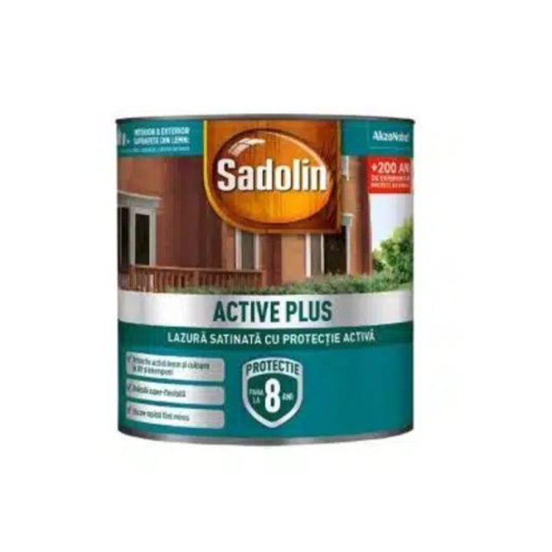 Lazura Lucioasa Solvent, pentru Lemn Sadolin, 0.75 l, Brad