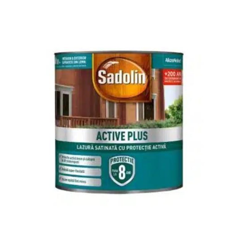 Lazura pentru Lemn Sadolin, Satinata pe Baza de Apa 0.75 l, Mahon
