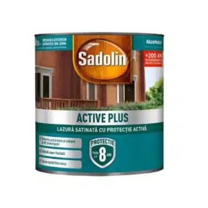 Lazura Satinata pe Baza de Apa Sadolin, 0.75 l, Cires