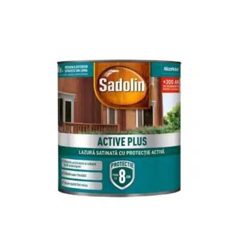 Lazura Satinata pe Baza de Apa Sadolin, 0.75 l, Stejar