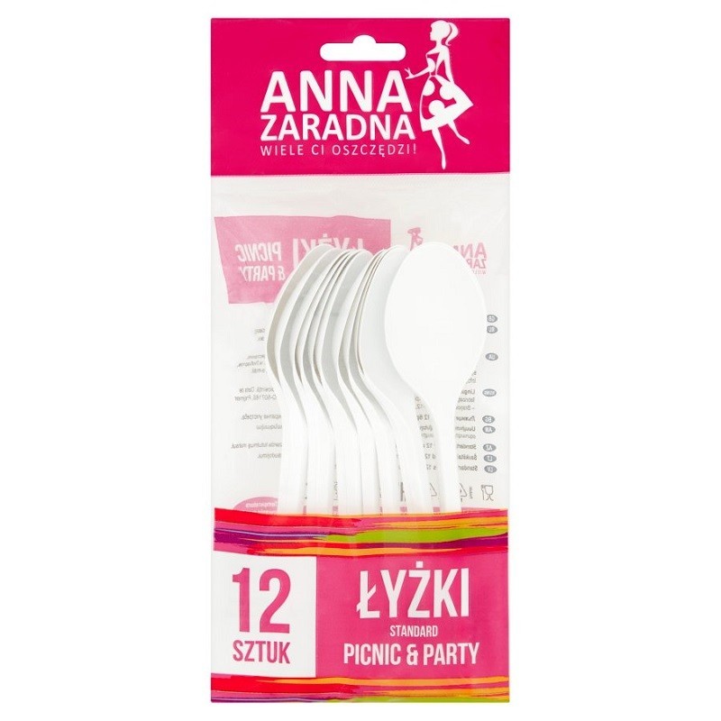 Lingurite Plastic Anna 12 Bucati / Punga