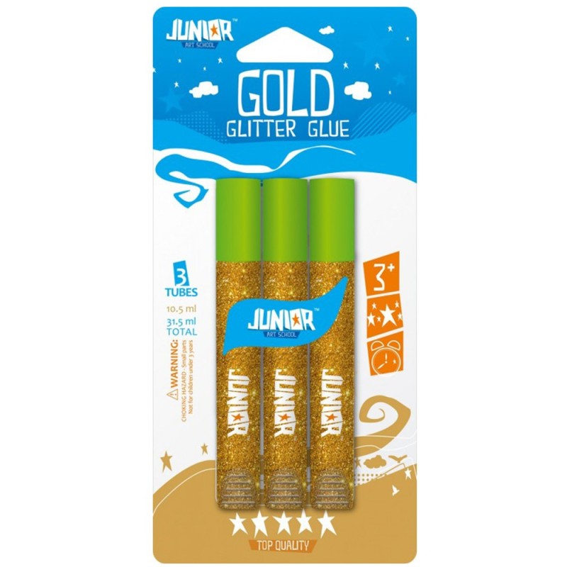 Lipici Glitter, Auriu, 3 Bucati x 10.5 g / Blister