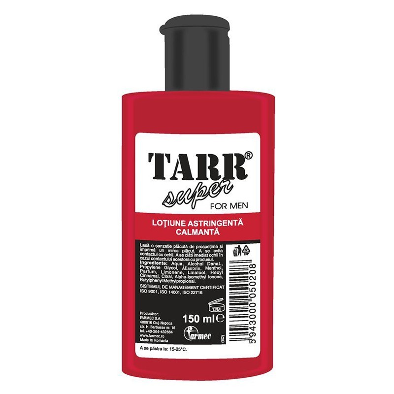 Lotiune Astringenta Calmanta Tarr Super, pentru Barbati, 150 ml