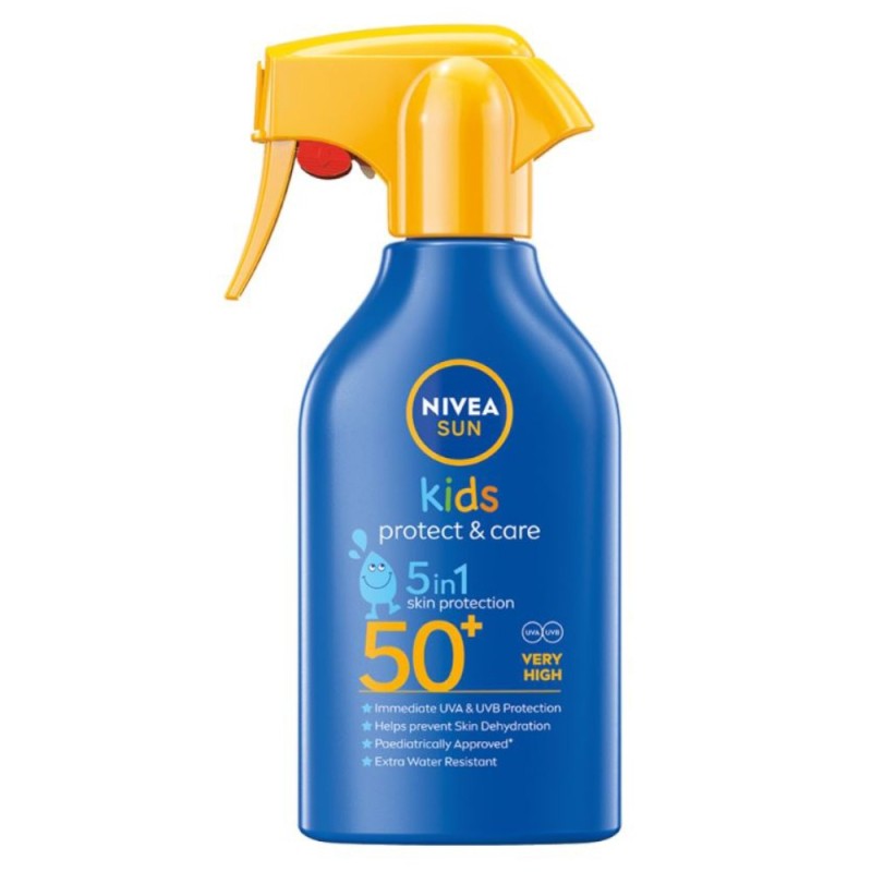 Lotiune cu Protectie Solara Nivea Sun Kids Protect & Care 5 in 1 SPF 50+, pentru Copii, 270 ml