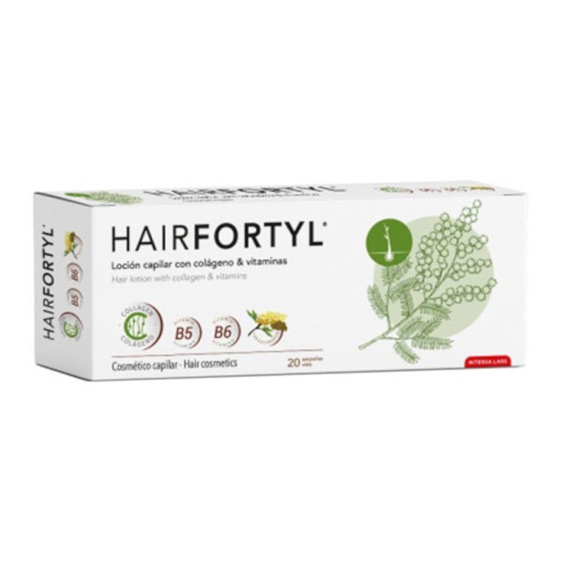 Lotiune pentru Par cu Colagen si Vitamine Dieteticos Intersa Hairfortyl, 20 Fiole, 100 ml