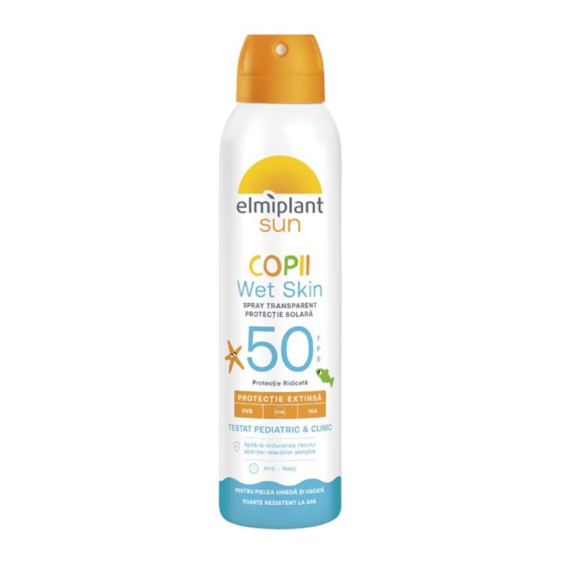 Lotiune Spray Protectie Solara pentru Copii Elmiplant Sun WetSkin, SPF 50, 150 ml