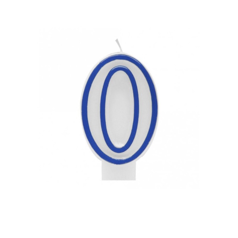 Lumanare Aniversara pentru Tort, Cifra 0, Albastru