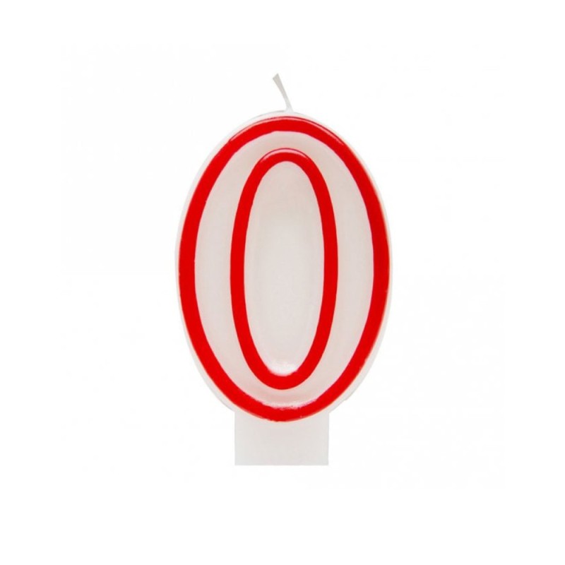 Lumanare Aniversara pentru Tort, Cifra 0, Rosu