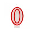Lumanare Aniversara pentru Tort, Cifra 0, Rosu