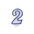 Lumanare Aniversara pentru Tort, Cifra 2, Albastru