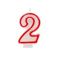 Lumanare Aniversara pentru Tort, Cifra 2, Rosu