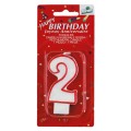 Lumanare Aniversara pentru Tort, Cifra 2, Rosu Premium