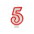 Lumanare Aniversara pentru Tort, Cifra 5, Rosu
