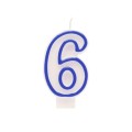 Lumanare Aniversara pentru Tort, Cifra 6, Albastru