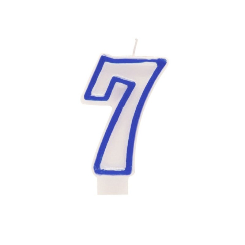 Lumanare Aniversara pentru Tort, Cifra 7, Albastru