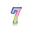 Lumanare Aniversara pentru Tort, Cifra 7, Colorat