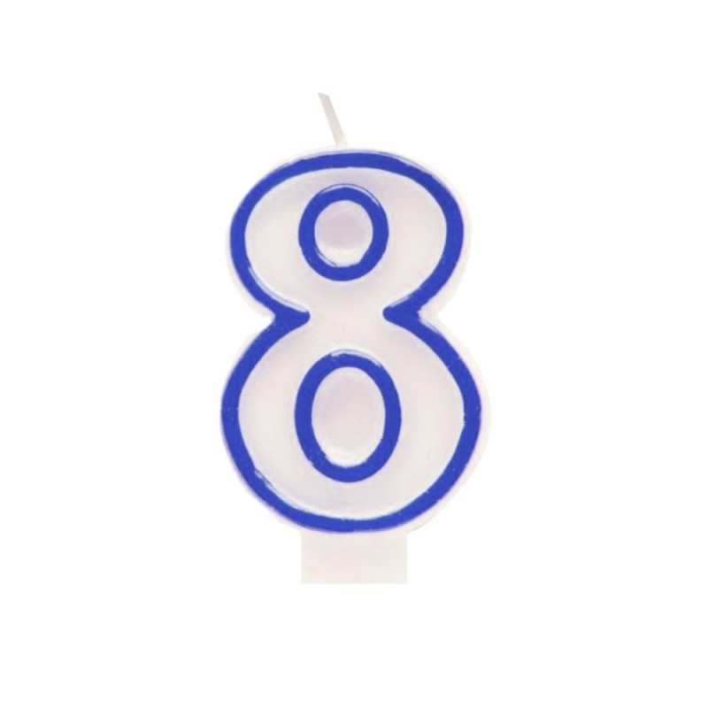 Lumanare Aniversara pentru Tort, Cifra 8, Albastru