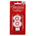 Lumanare Aniversara pentru Tort, Cifra 8, Rosu Premium