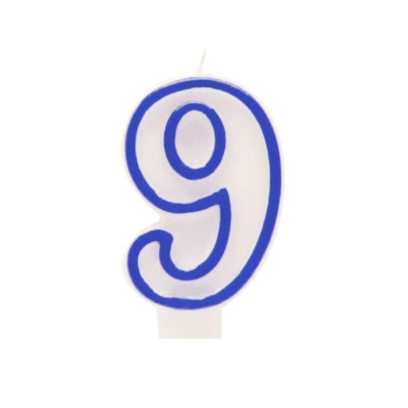 Lumanare Aniversara pentru Tort, Cifra 9, Albastru