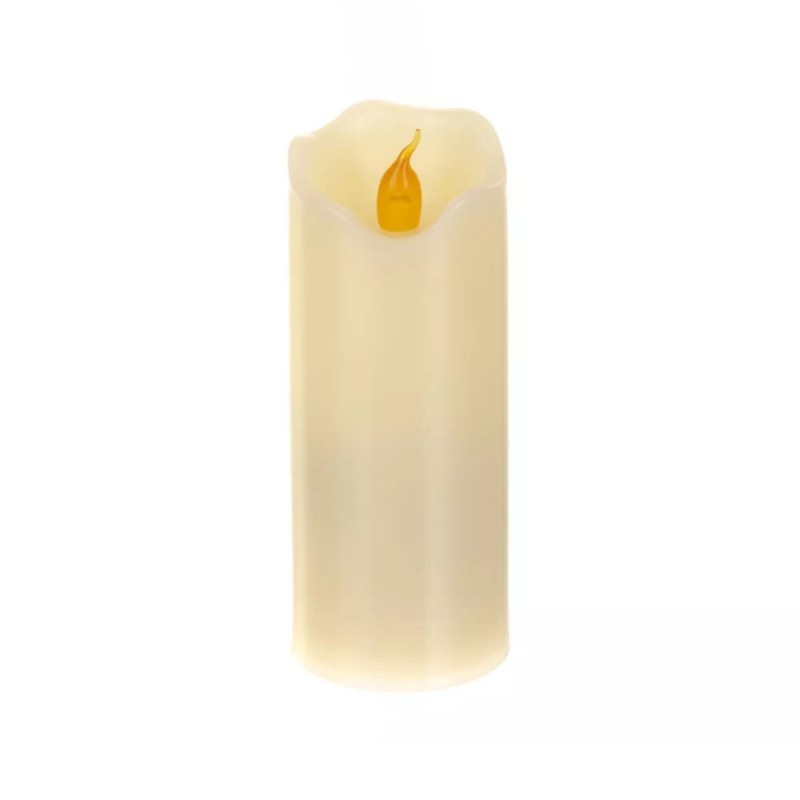 Lumanare Electronica Stalp cu Flacara fixa din Plastic 125x50 mm Crem