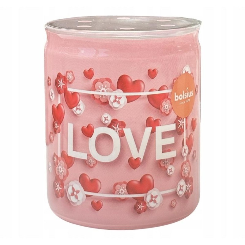 Lumanare Parfumata 82/68, cu Inima Roz, Vanilie, Bolsius