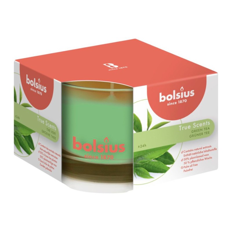 Lumanare Parfumata Bolsius True in Pahar Mediu, Green Tea