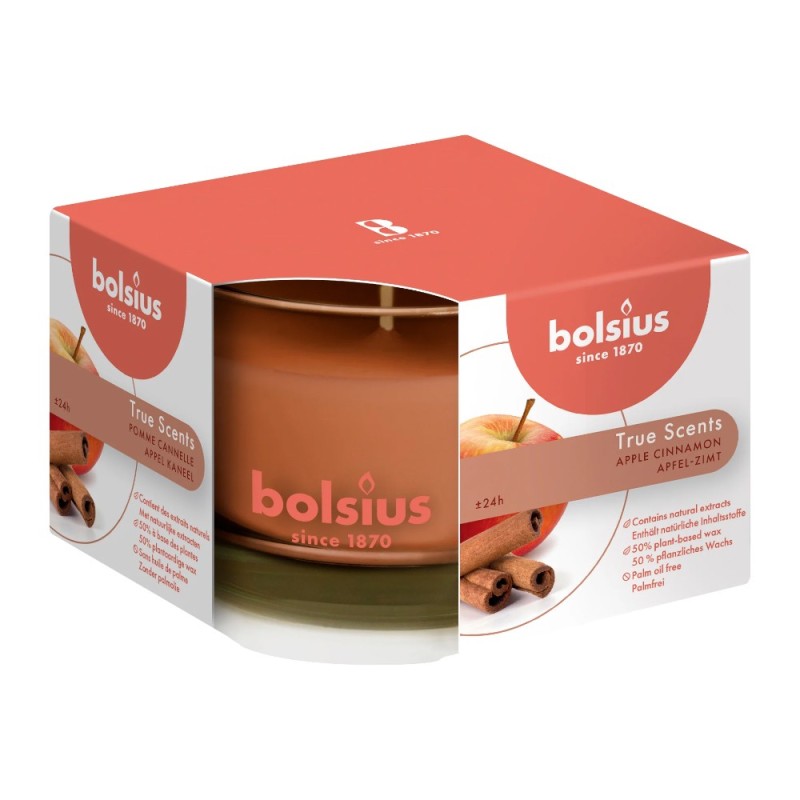 Lumanare Parfumata Bolsius True in Pahar Mediu, Mar si Scortisoara