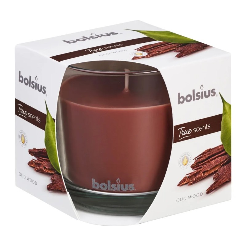 Lumanare Parfumata Bolsius True Scents, in Pahar, Lemn de Oud