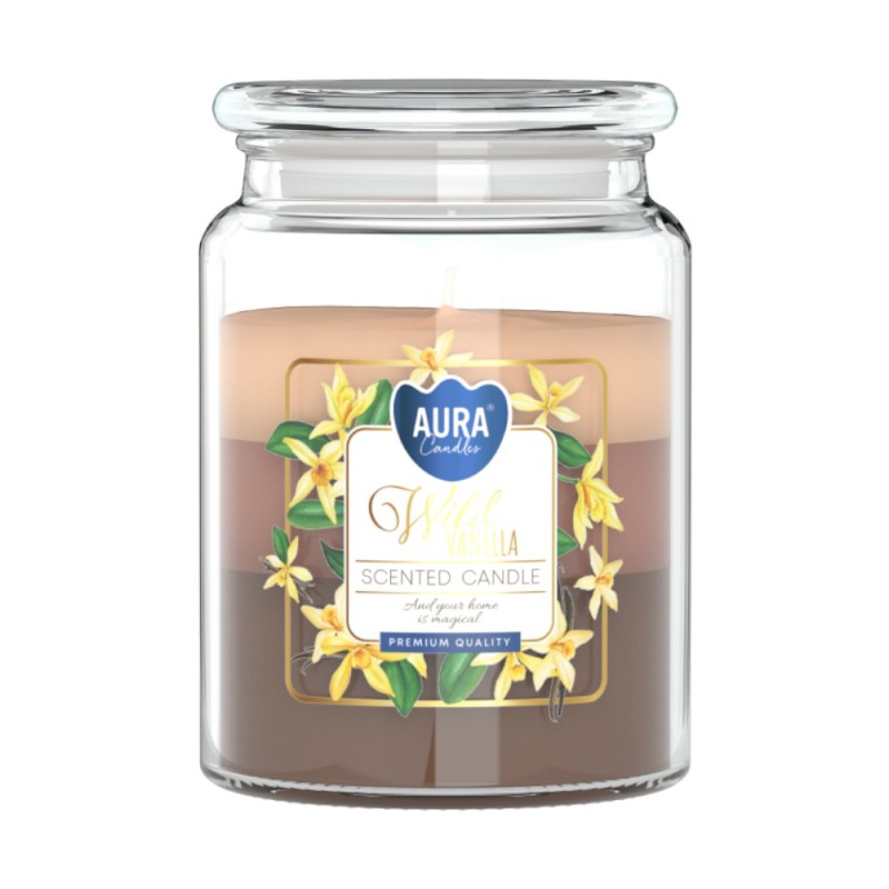Lumanare Parfumata in Borcan in Trei Culori, Bispol, Wild Vanilla