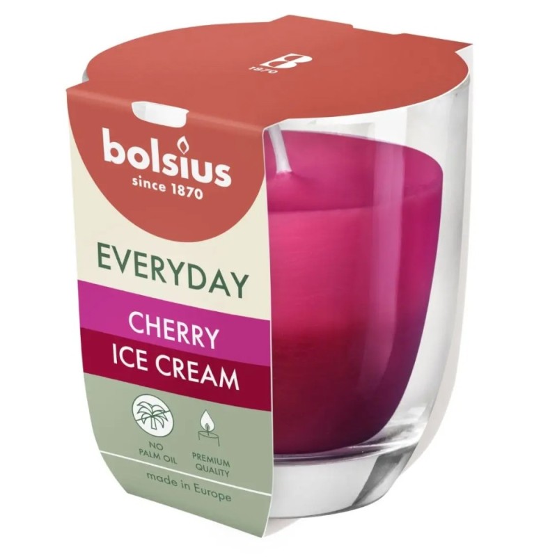 Lumanare Parfumata in Pahar, 2 Culori, Inghetata de Cirese, Bolsius