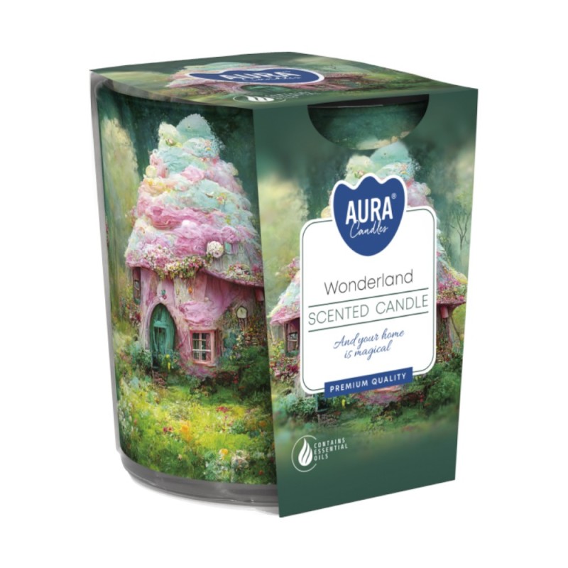 Lumanare Parfumata in Pahar Imprimat, Bispol, Wonderland