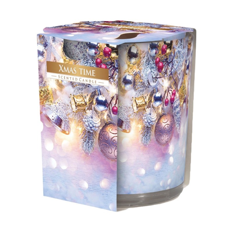 Lumanare Parfumata in Pahar Imprimat, Decor Craciun, 22 Ore