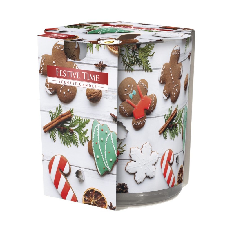 Lumanare Parfumata in Pahar Imprimat, Festive Time, 22 Ore