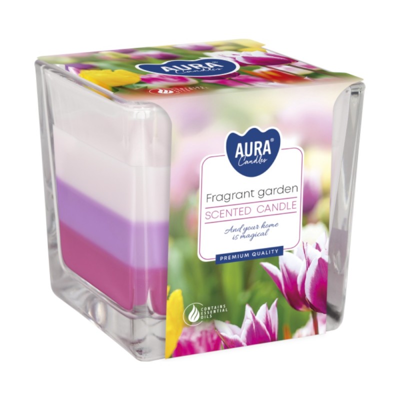 Lumanare Parfumata in Pahar in Trei Culori, Bispol, Fragrant Garden