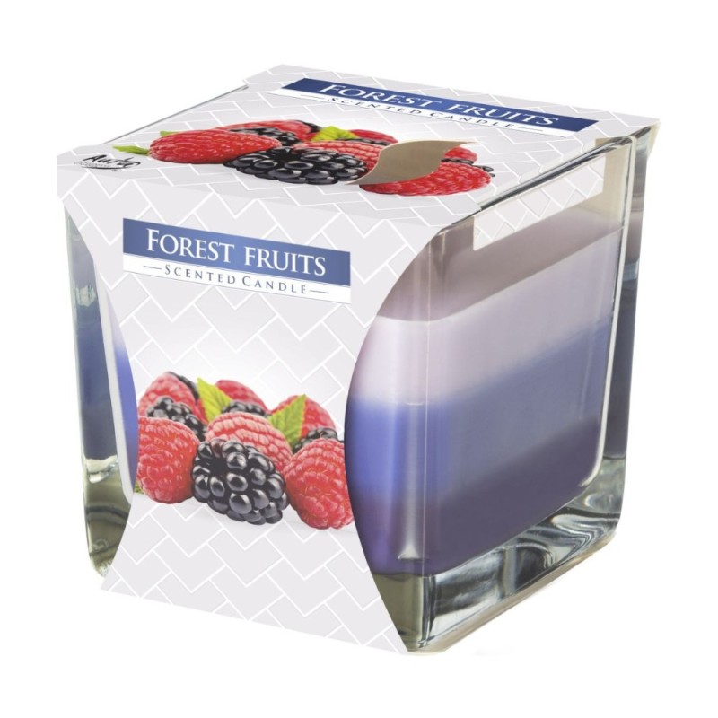 Lumanare Parfumata in Pahar in Trei Culori, Fructe de Padure, 32 Ore