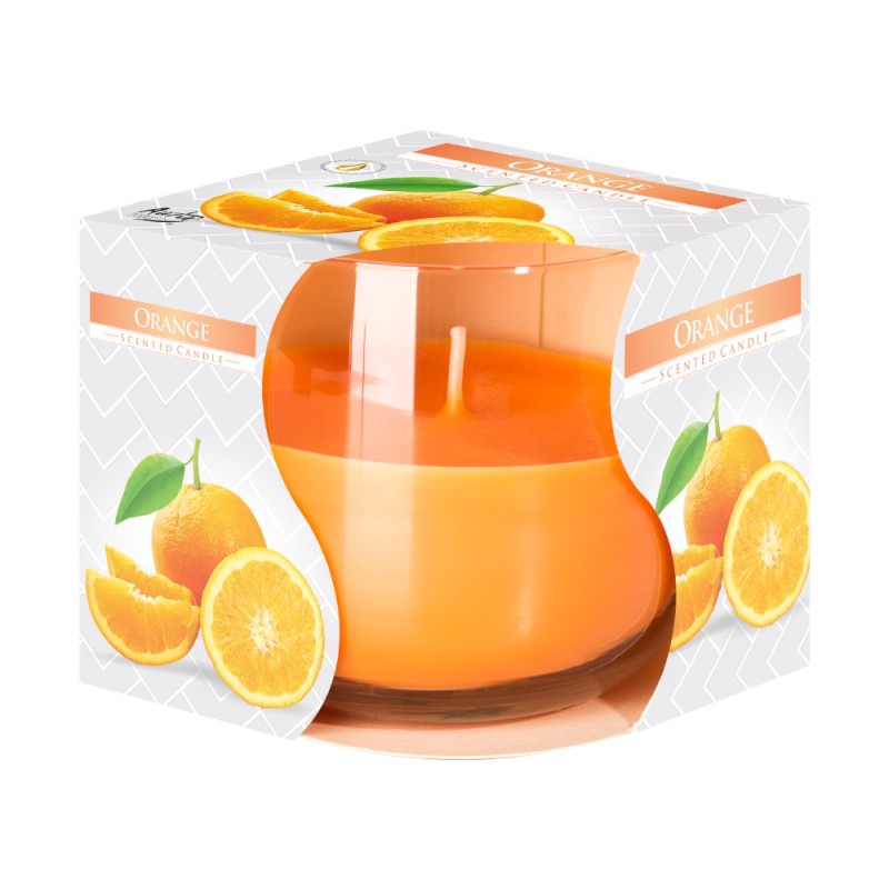 Lumanare Parfumata in Pahar, Portocala, 18 Ore