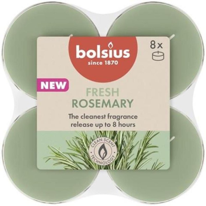 Lumanare Pastila, 8 Ore, Bolsius, Parfum Rozmarin, 8 Bucati