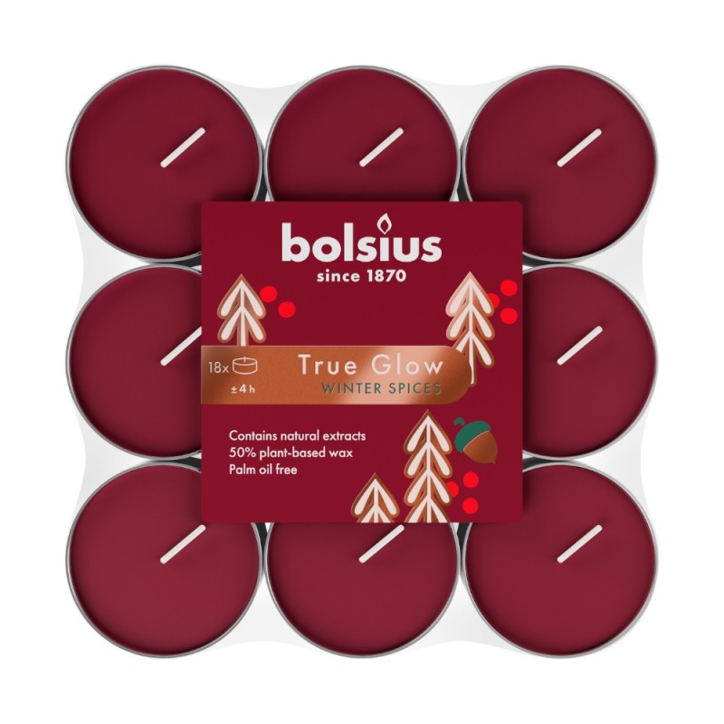 Lumanare Pastila Bolsius, Winter Spices, Timp de Ardere 4 Ore, 18 Bucati