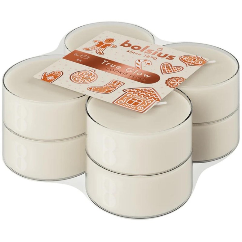 Lumanare Pastila Maxi, Prajituri, 8 Ore, Bolsius, 8 Bucati