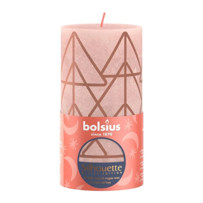 Lumanare Stalp Bolsius, 130 x 68 mm, Roz