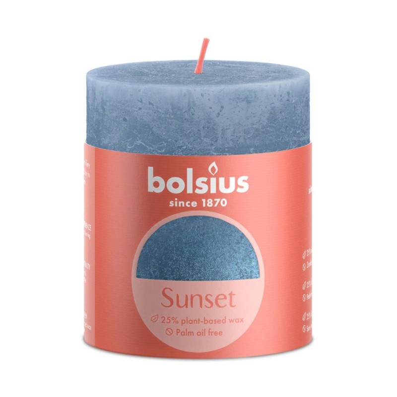 Lumanare Stalp Bolsius, 2 Culori, Albastru, 80 x 68 mm