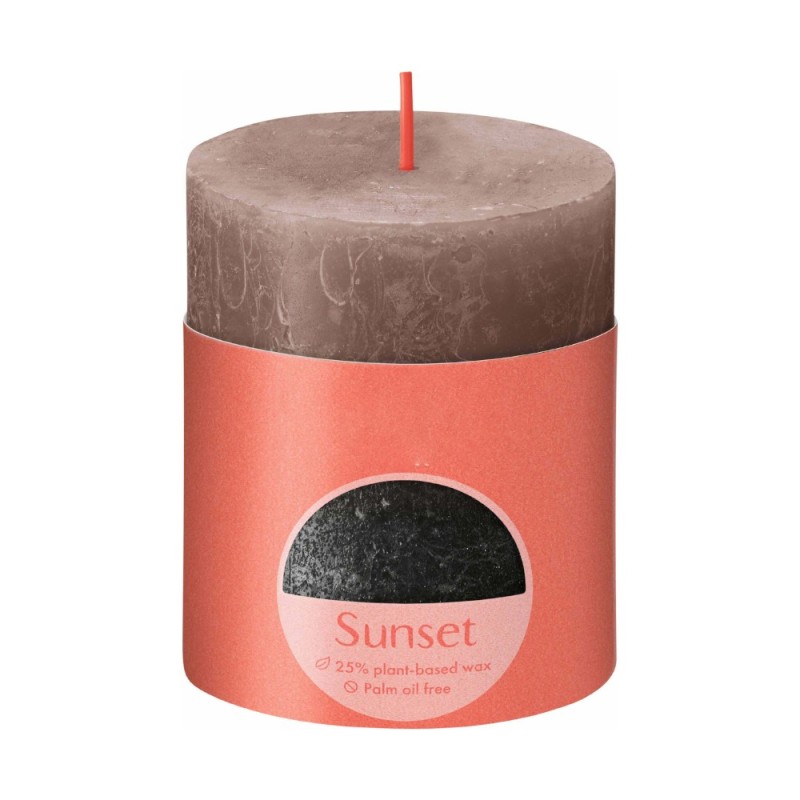 Lumanare Stalp Bolsius, 2 Culori, Bej / Antracit, 80 x 68 mm