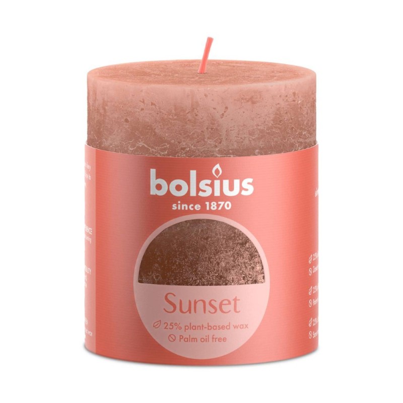 Lumanare Stalp Bolsius, 2 Culori, Crem / Cupru, 80 x 68 mm